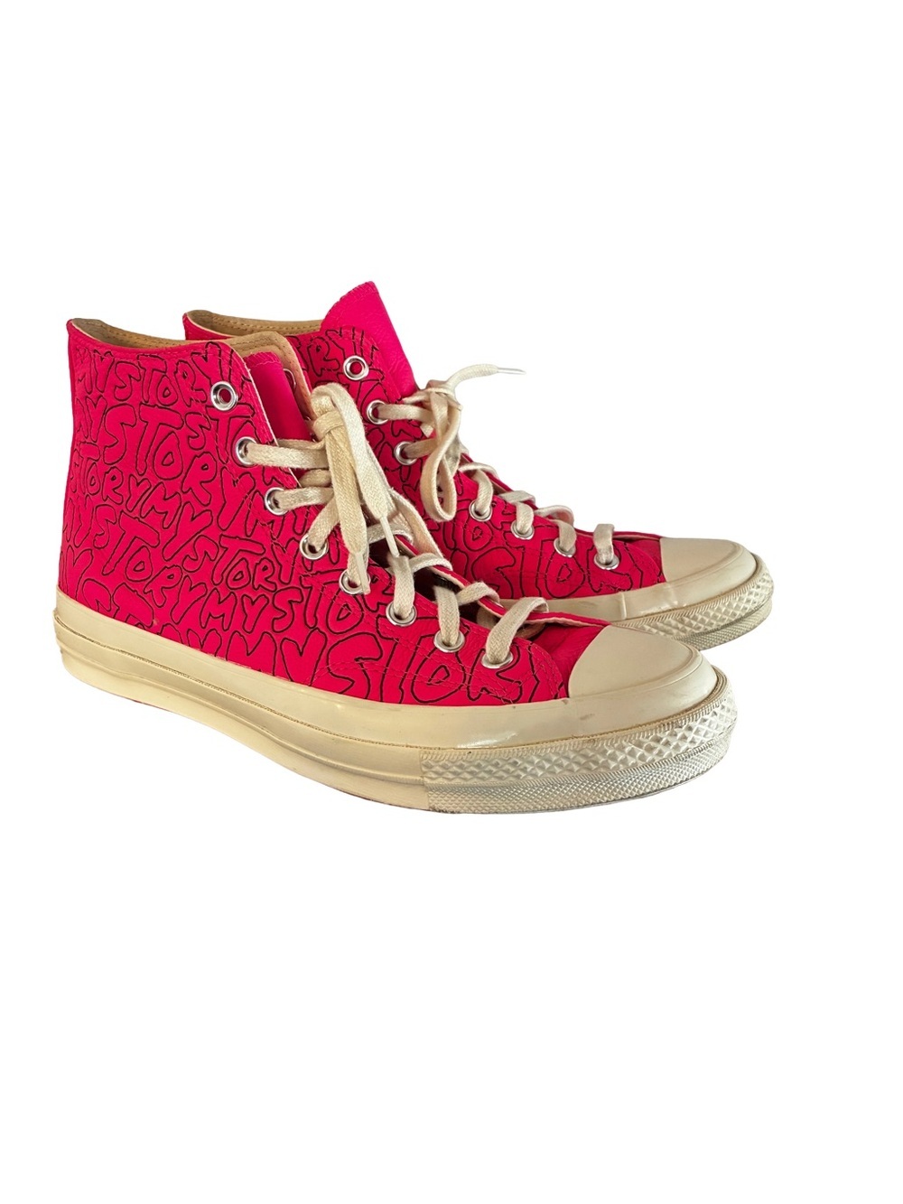 Converse Chuck 70 “My Story” Pink Leather High Tops Men 8.5 Women 10.5 - Picture 4 of 7